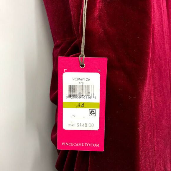 Vince Camuto Sheath Dress Velvet Halter Drape Wrap - Picture 7 of 8